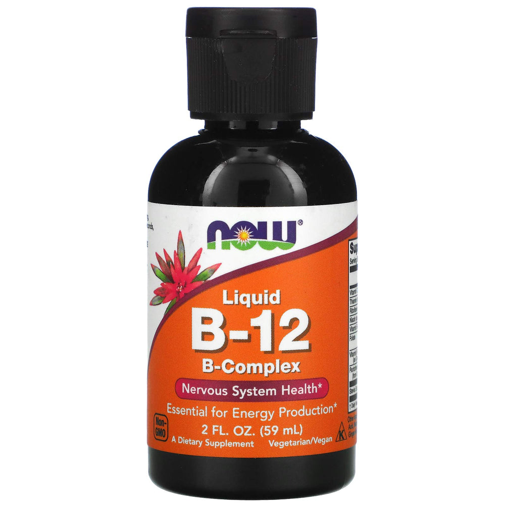 Now Foods Liquid B-12 (B Complex) 2 fl oz bottle label