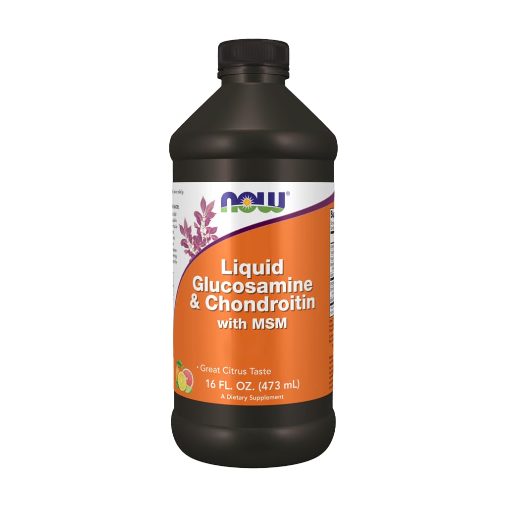NOW Foods Liquid Glucosamine & Chondroitin MSM 16 oz bottle label