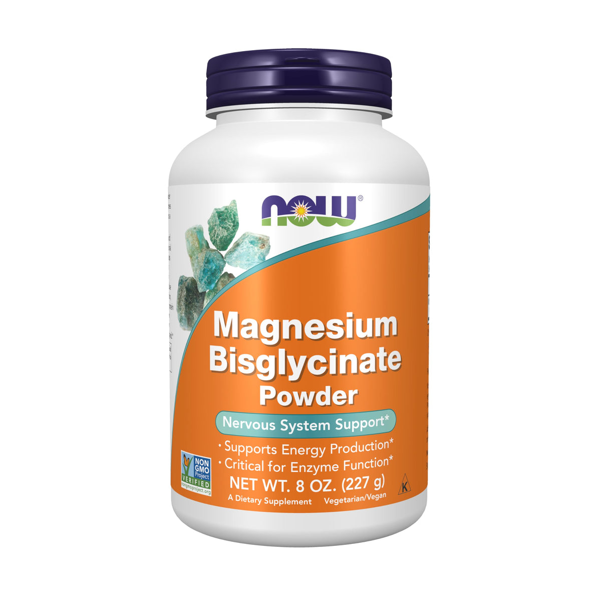 NOW Foods Magnesium Bisglycinate Powder 8 oz front view
