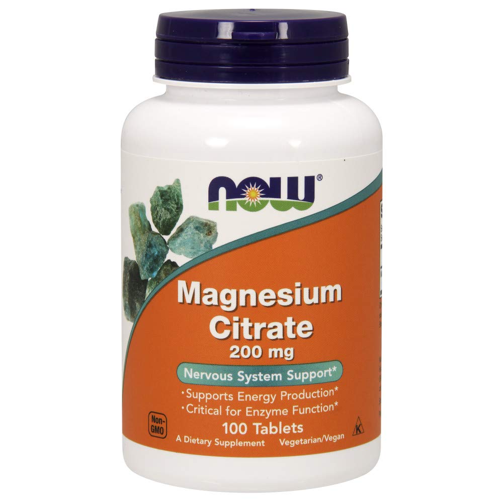 NOW Foods Magnesium Citrate 200 mg tablets – 100 count
