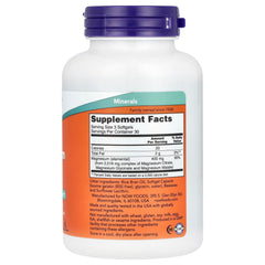 Now Foods Magnesium Citrate 90 Softgels Pack of 3 – bottle back/label image