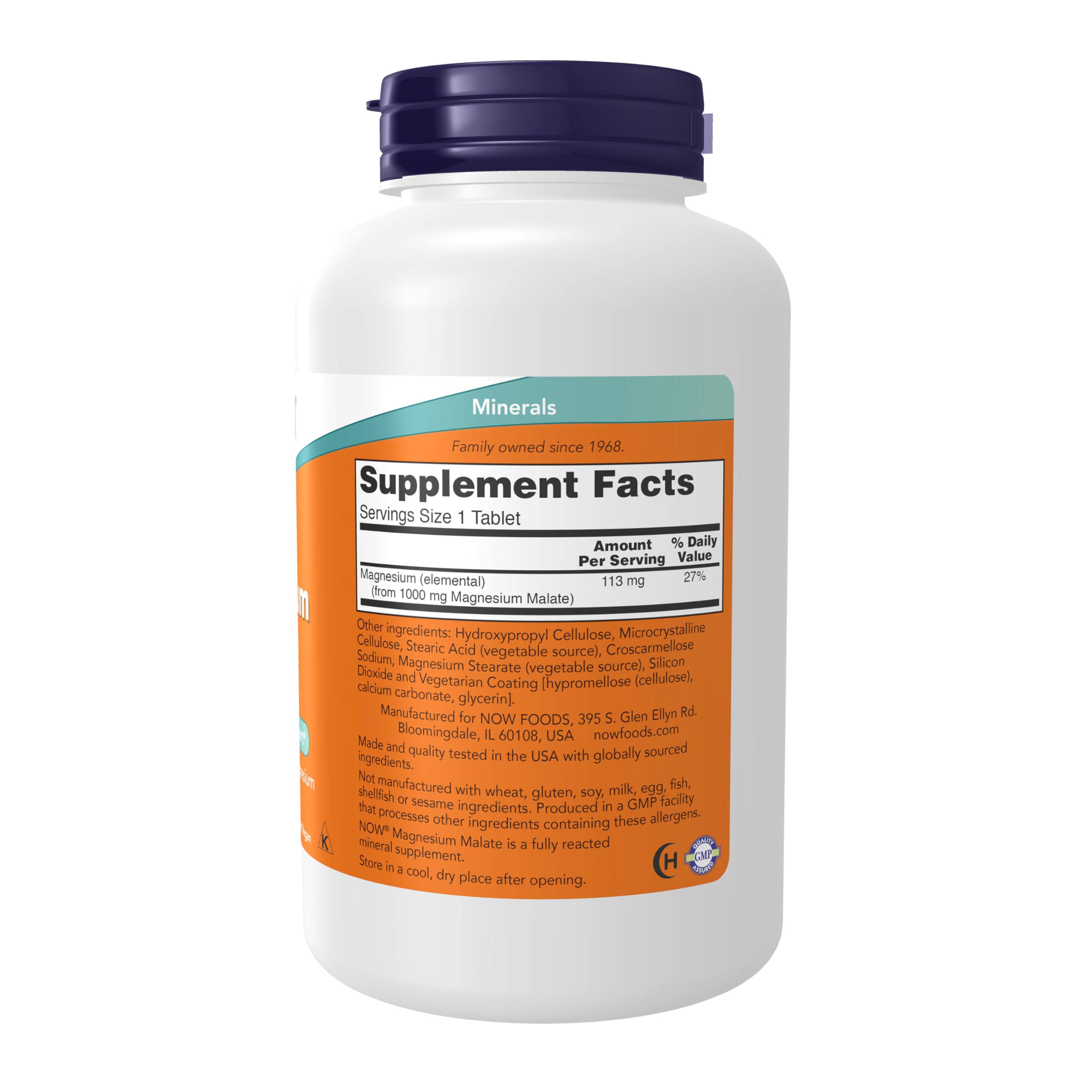 NOW Foods Magnesium Malate 1000 mg bottle