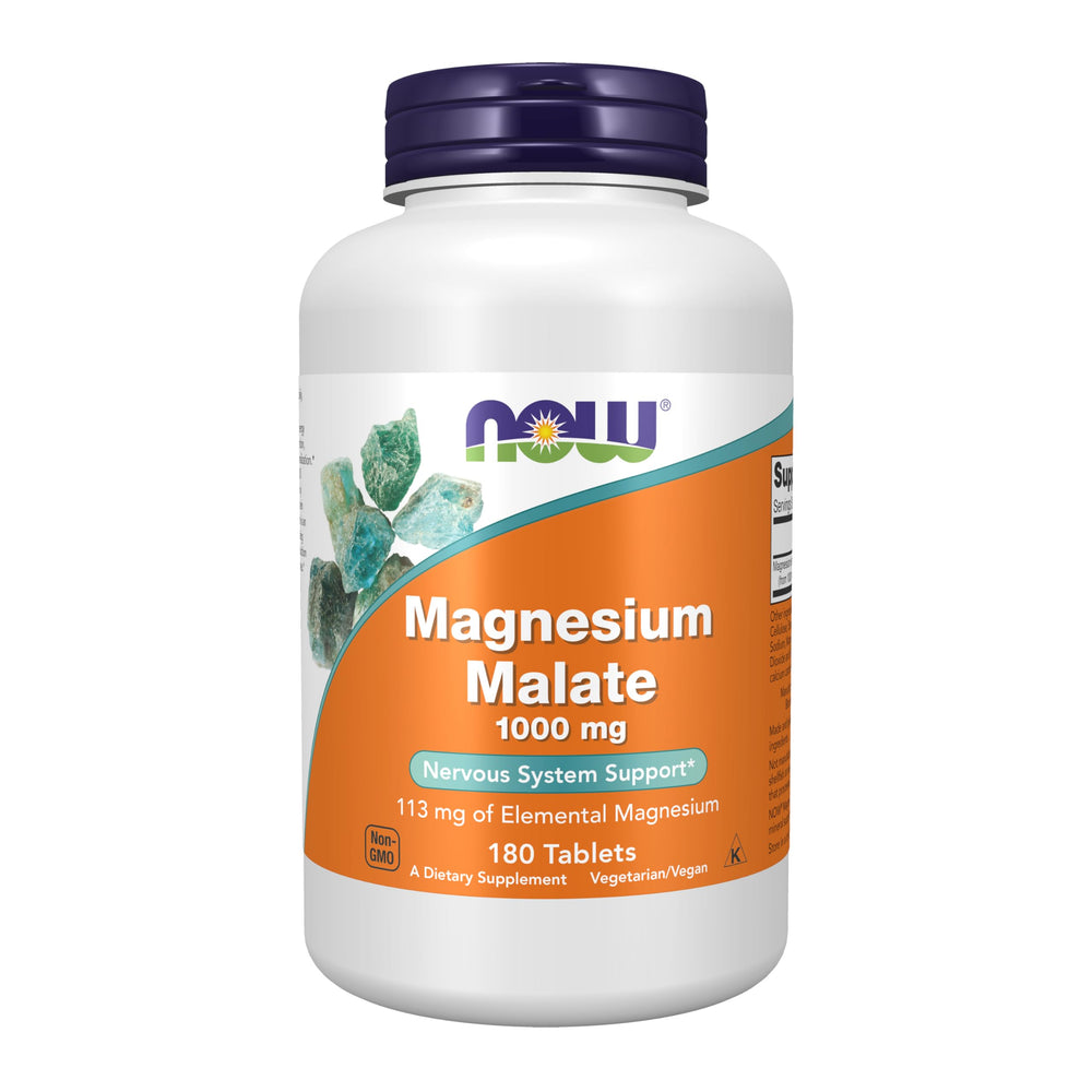 NOW Foods Magnesium Malate 1000 mg label