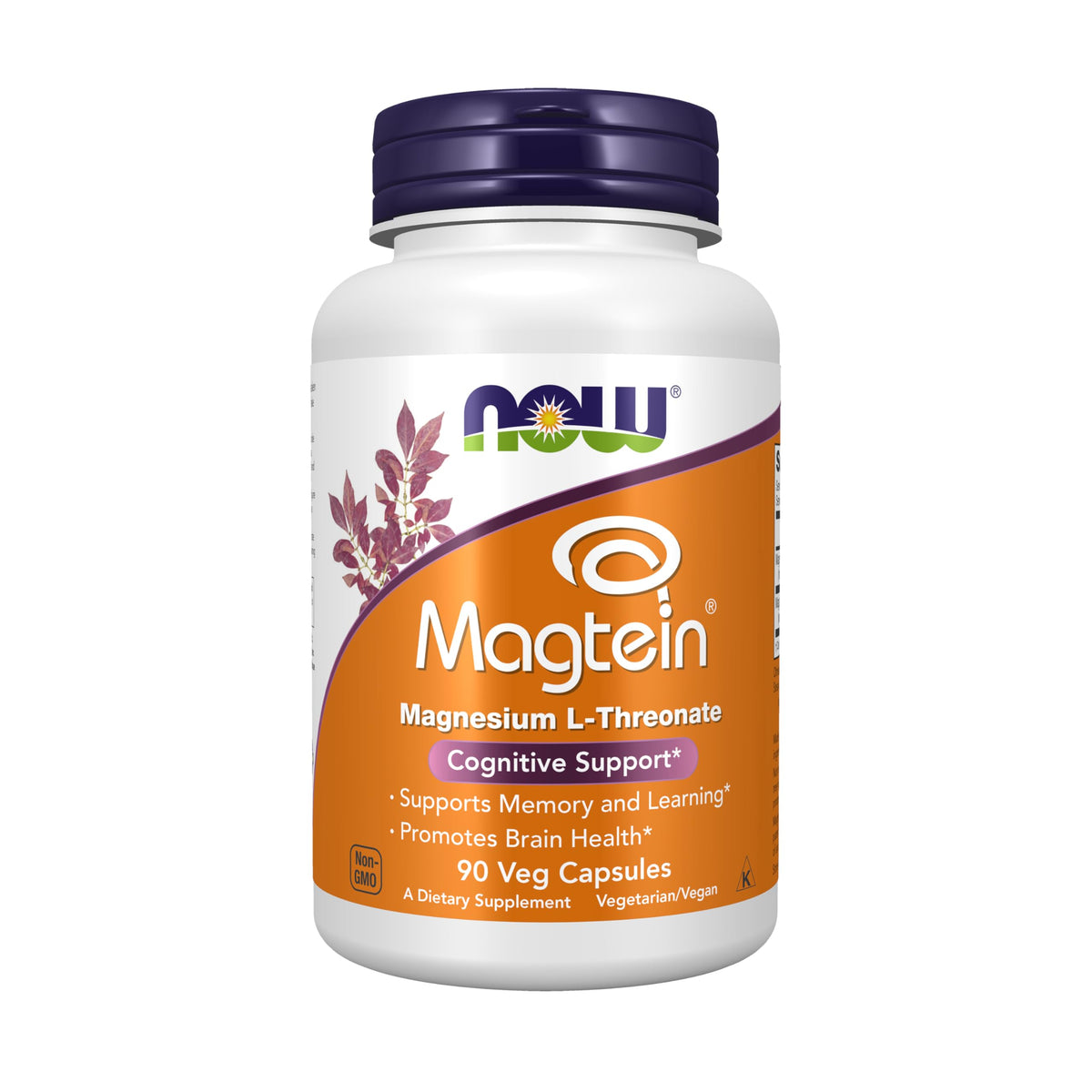 NOW Foods Magtein Magnesium L-Threonate bottle label