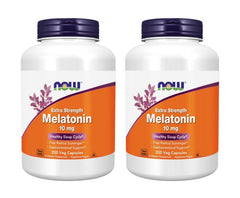 NOW Foods Melatonin 10 mg Extra Strength bottle - front view (Pack of 2)