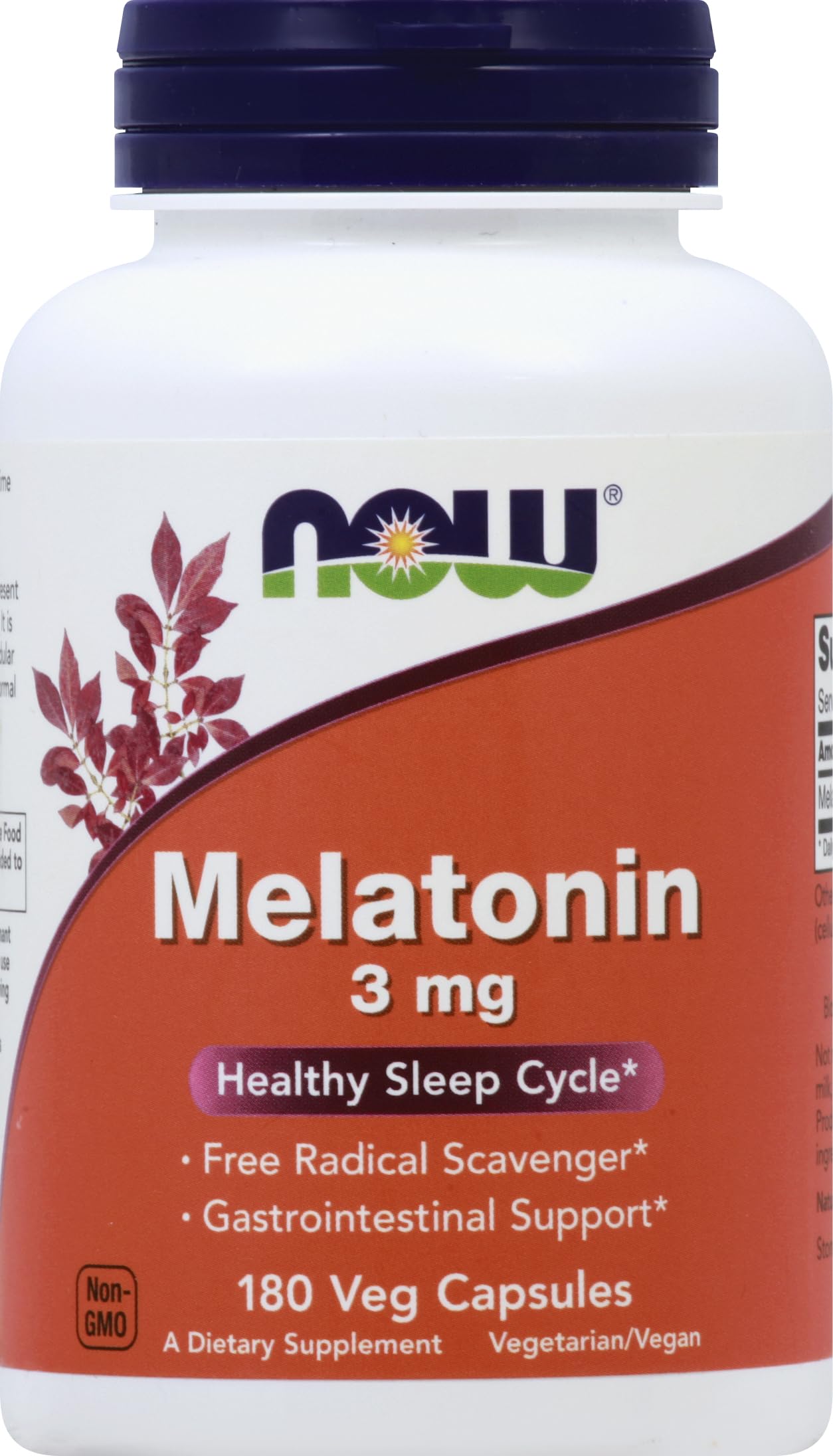 Now Foods Melatonin 3 mg 180 Caps bottle