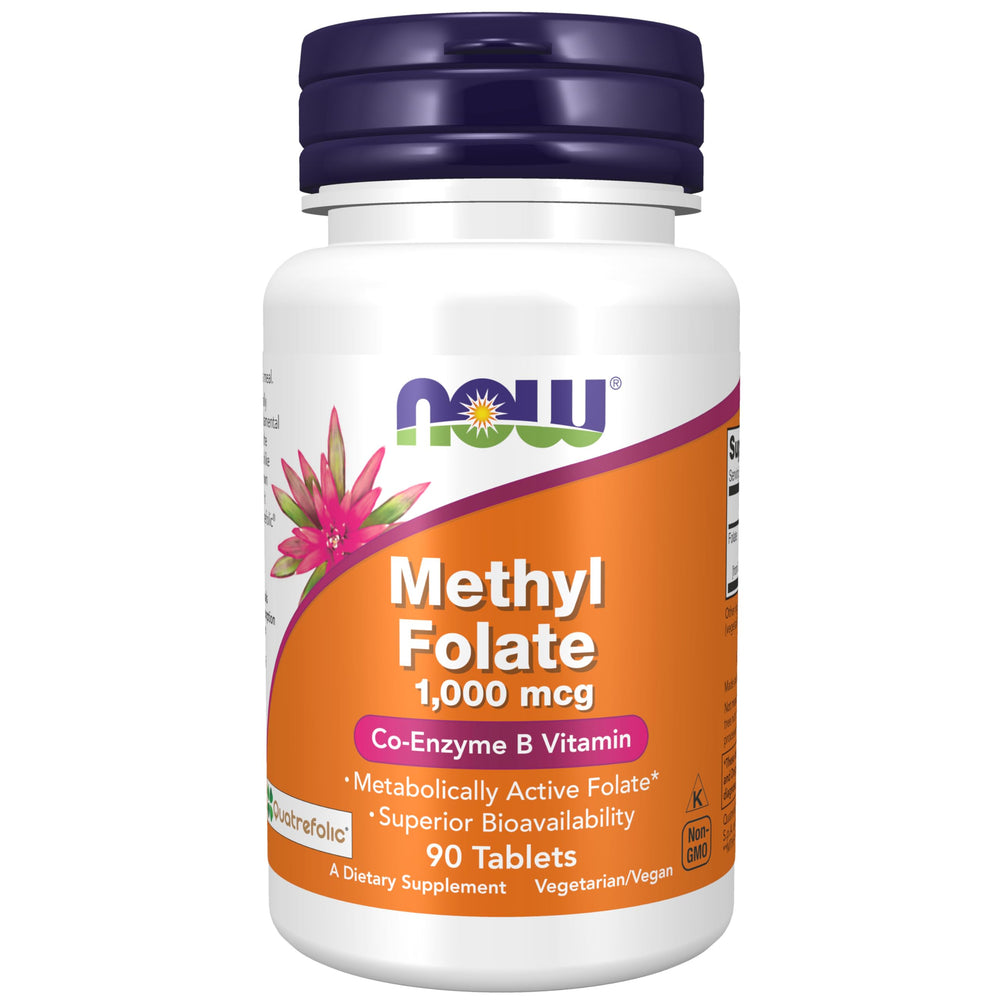 NOW Foods Methyl Folate 1,000 mcg bottle label