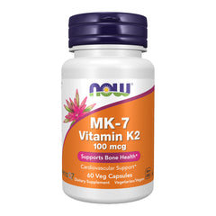 NOW Foods MK-7 Vitamin K-2 100 mcg bottle and label