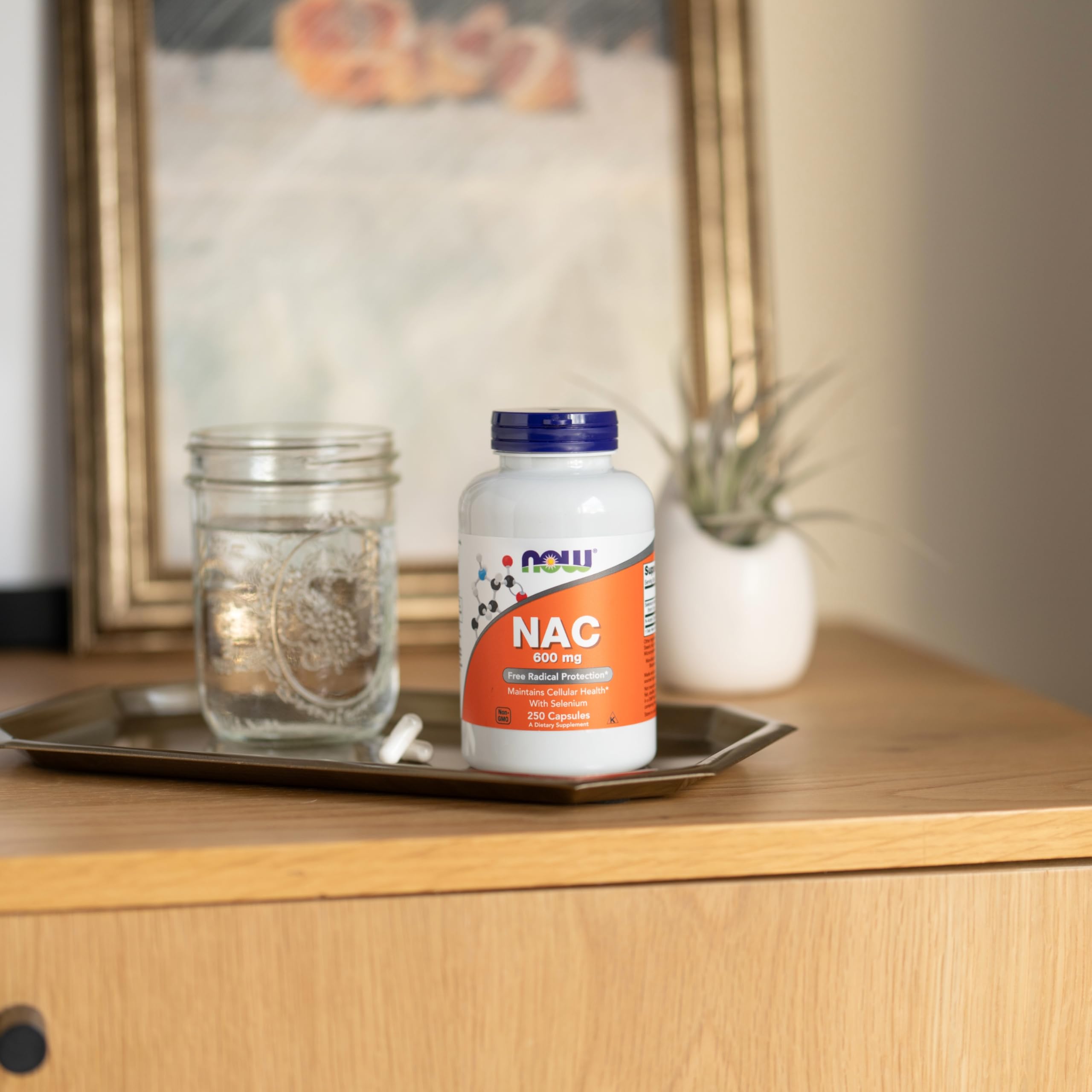 NOW Foods NAC manufactured in the USA label on bottle