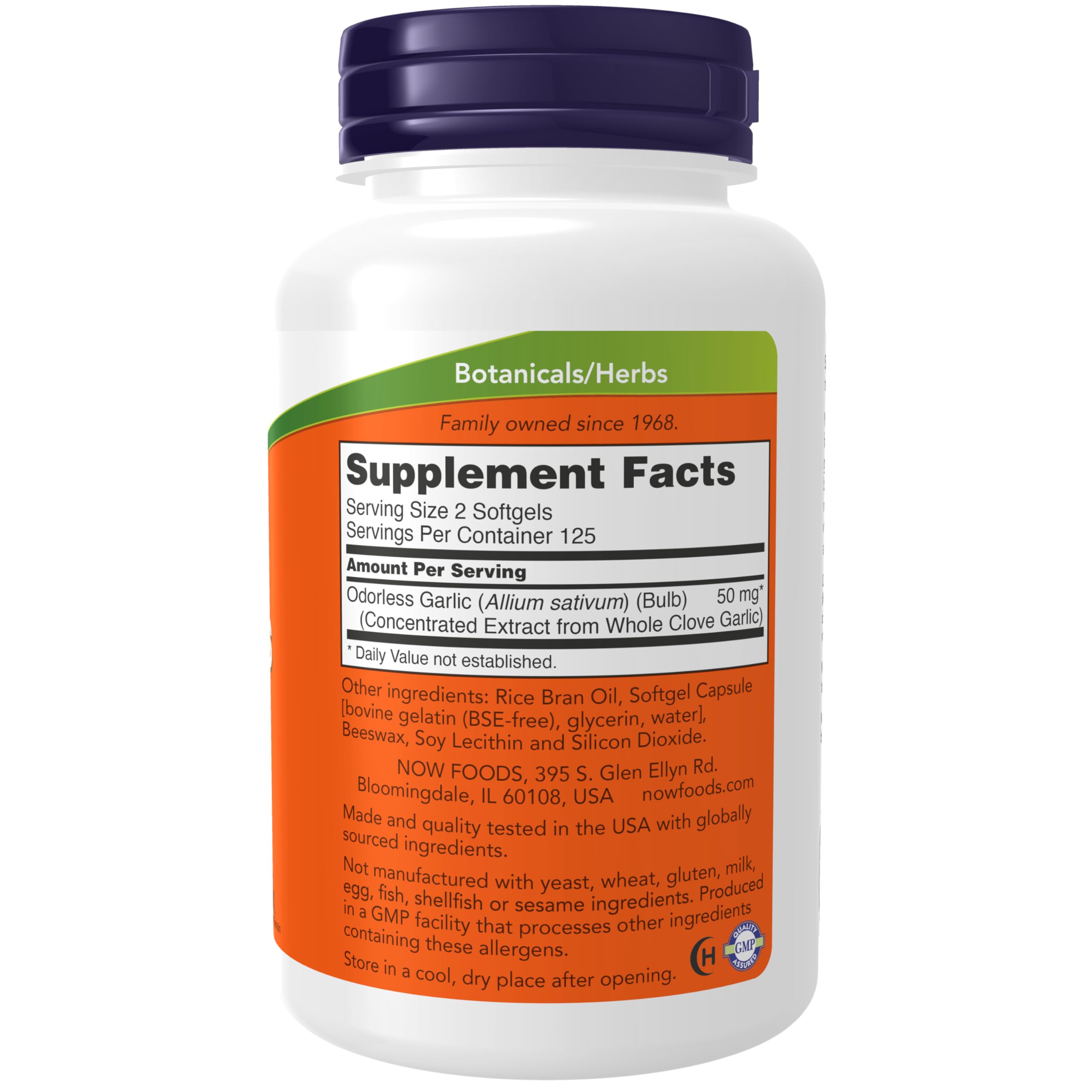 Odorless garlic softgels close-up