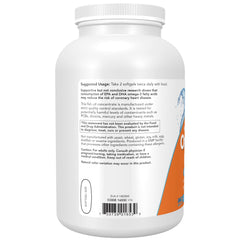 Label showing 180 EPA / 120 DHA per softgel