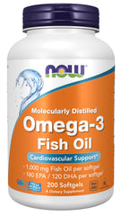NOW Foods Omega-3 180 EPA 120 DHA bottle label close-up