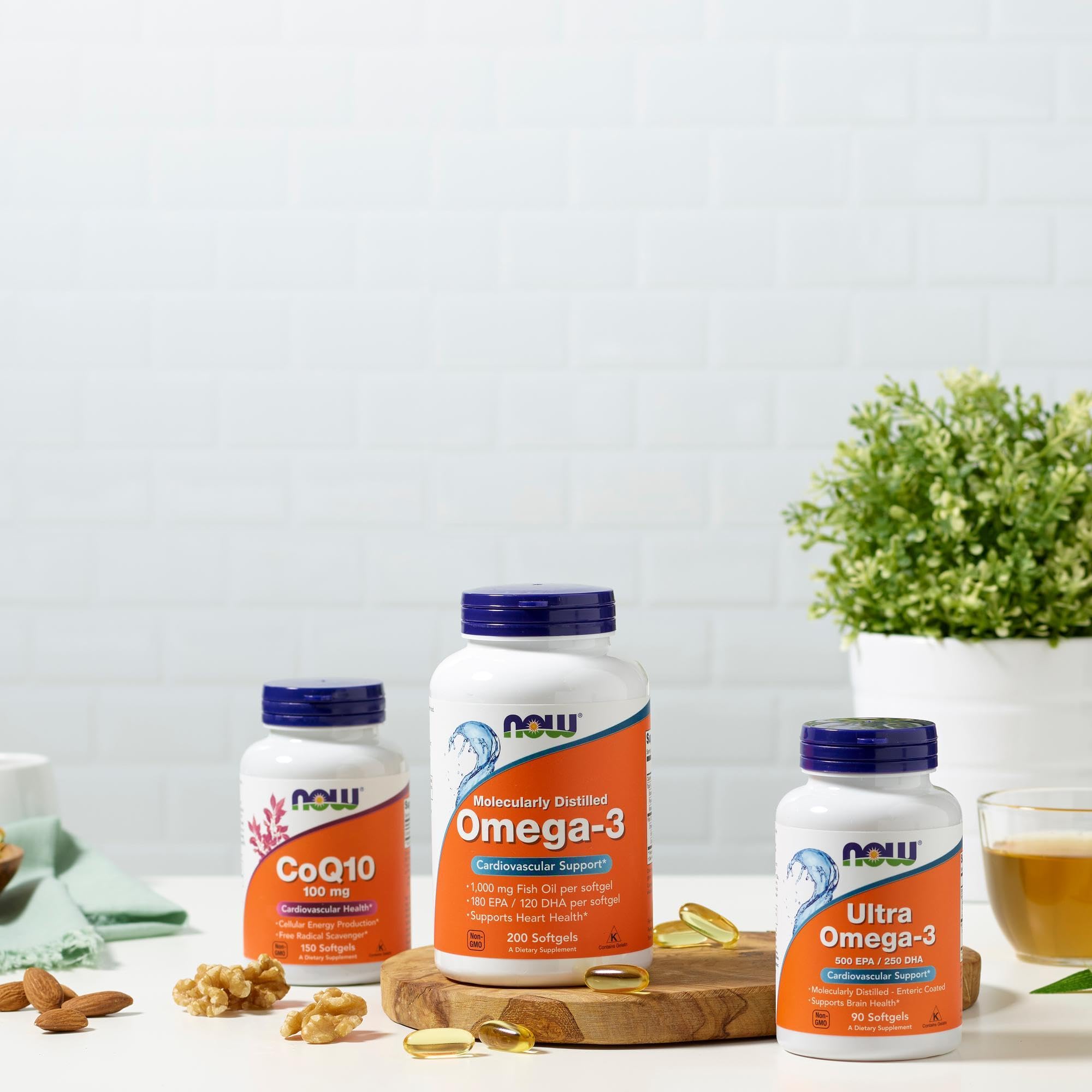 Molecularly distilled Omega-3 softgels close-up