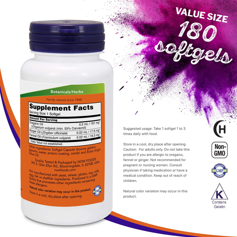 Kosher-certified oregano oil softgels