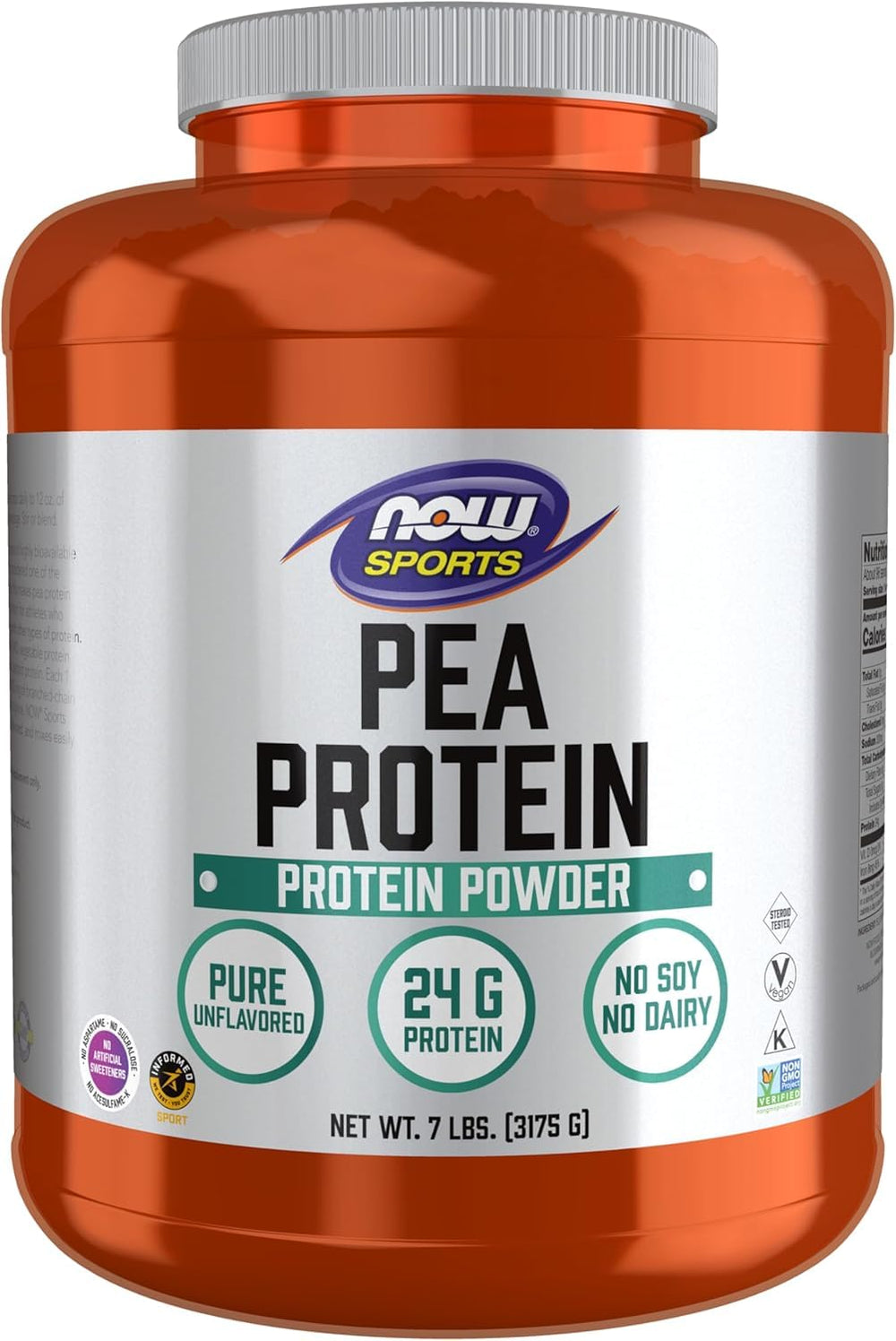 NOW Foods pea protein natural unflavored bag, a plant-based protein option for smoothies