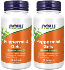 Now Foods Peppermint Gels with Ginger & Fennel Oils packaging