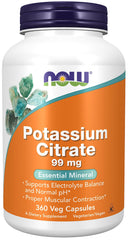 NOW Foods Potassium Citrate 99 mg 360 Veggie Capsules bottle front