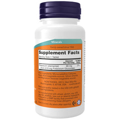 NOW Foods Potassium Gluconate 99 mg bottle and packaging label