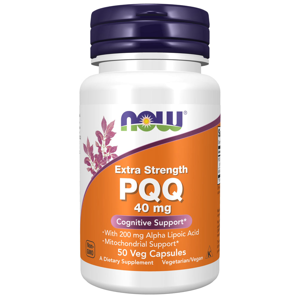 NOW Foods PQQ 40 mg with Alpha Lipoic Acid bottle – 50 vegetarian capsules