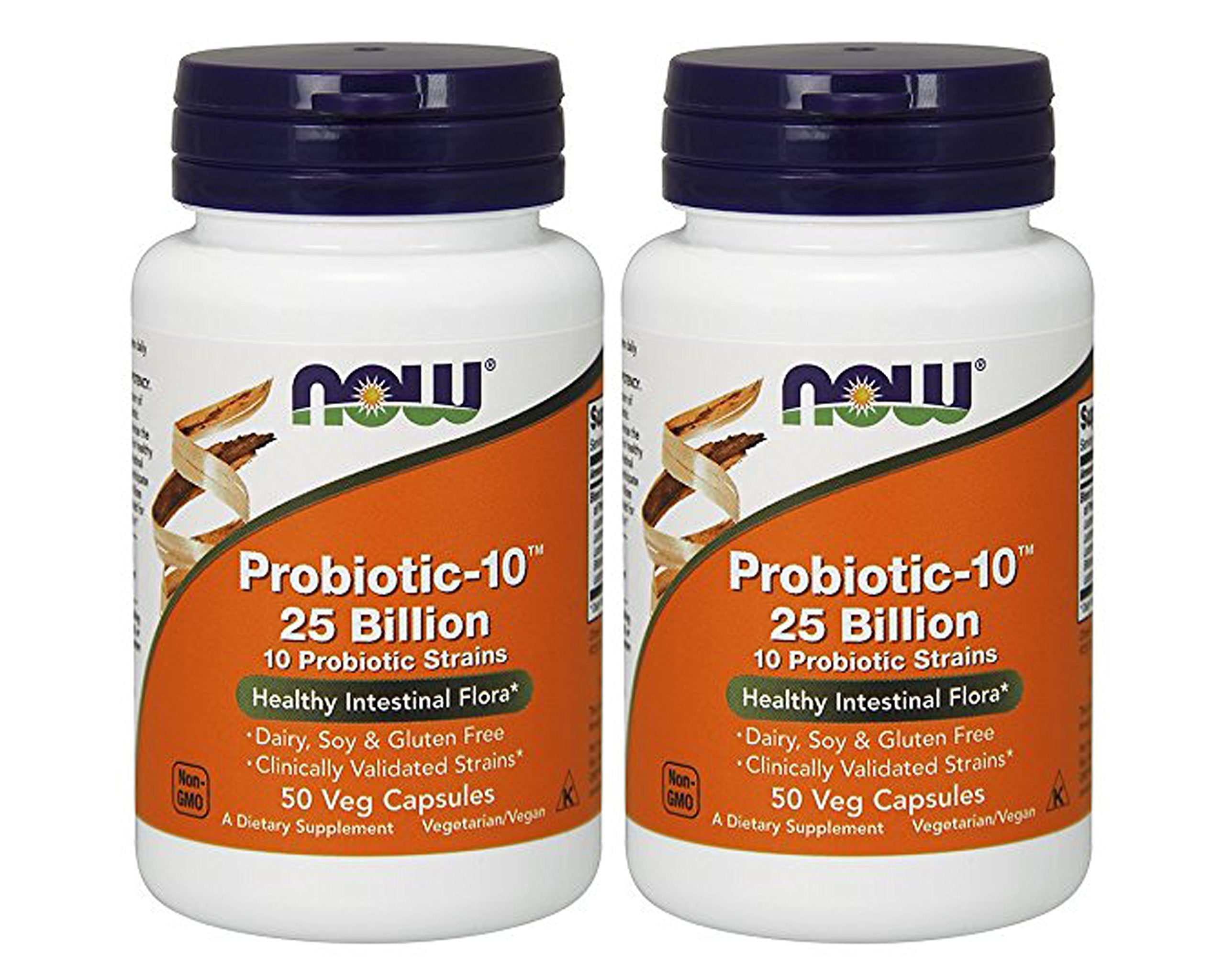 Now Foods Probiotic-10 25 Billion CFU two bottles - hero image