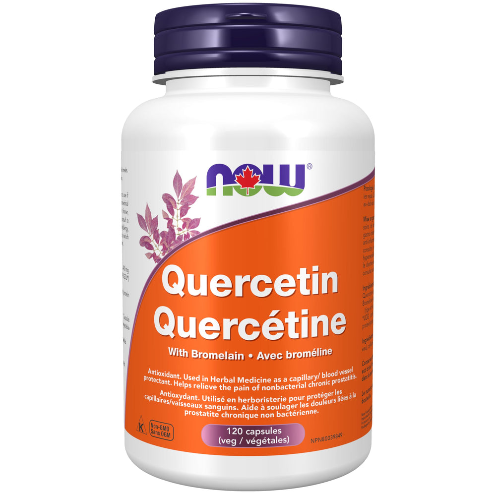 Bottle of Now Foods Quercetin with Bromelain 120 CT