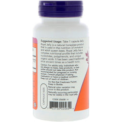 NOW Foods Royal Jelly 1500 mg capsules bottle with label