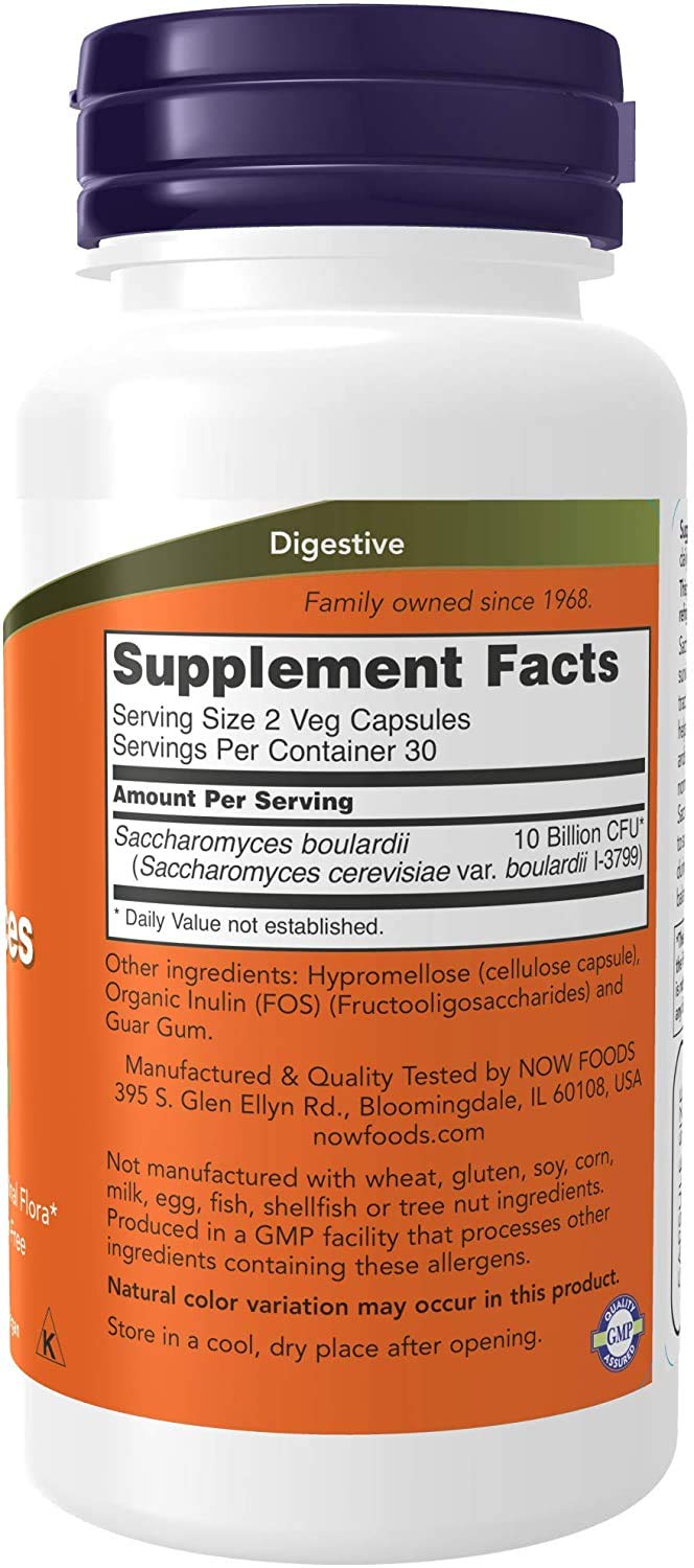 Saccharomyces boulardii Veg Capsules label close up