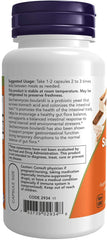 Probiotic capsule bottle with Now Foods label