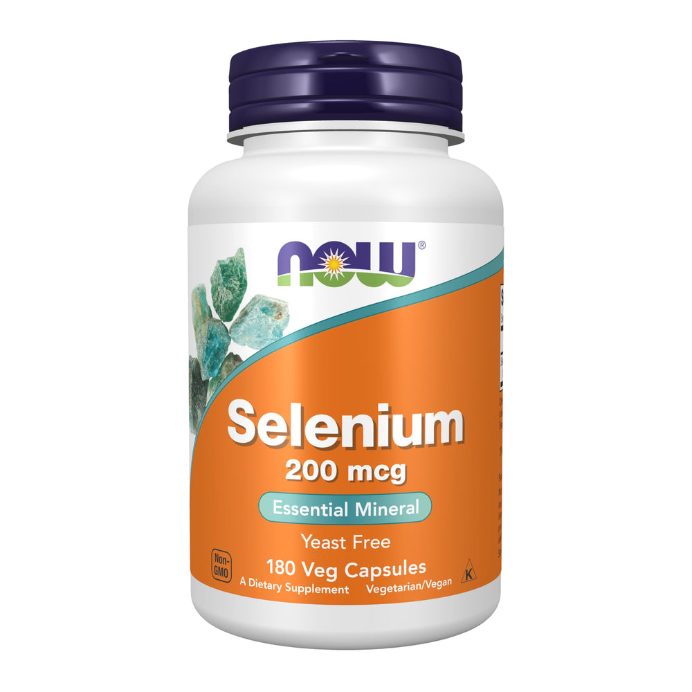 NOW Foods Selenium 200 mcg bottle label with L-Selenomethionine