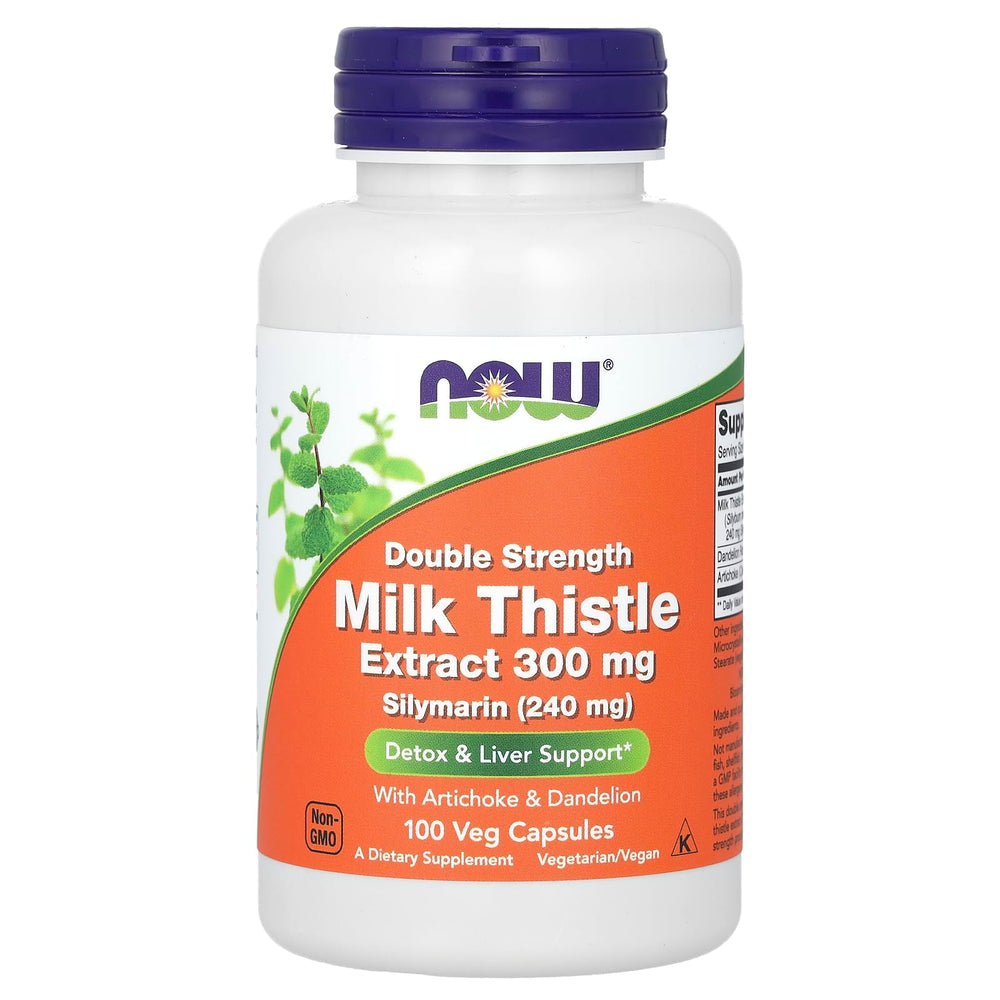 NOW Foods Silymarin Milk Thistle with Artichoke and Dandelion – Double Strength 300 mg bottle