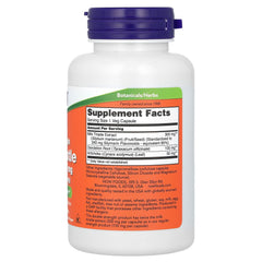 Close-up of NOW Foods Silymarin Milk Thistle 300 mg capsules
