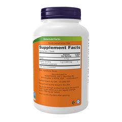 NOW Foods Spirulina 1000 mg Organic 240 tablets label close-up