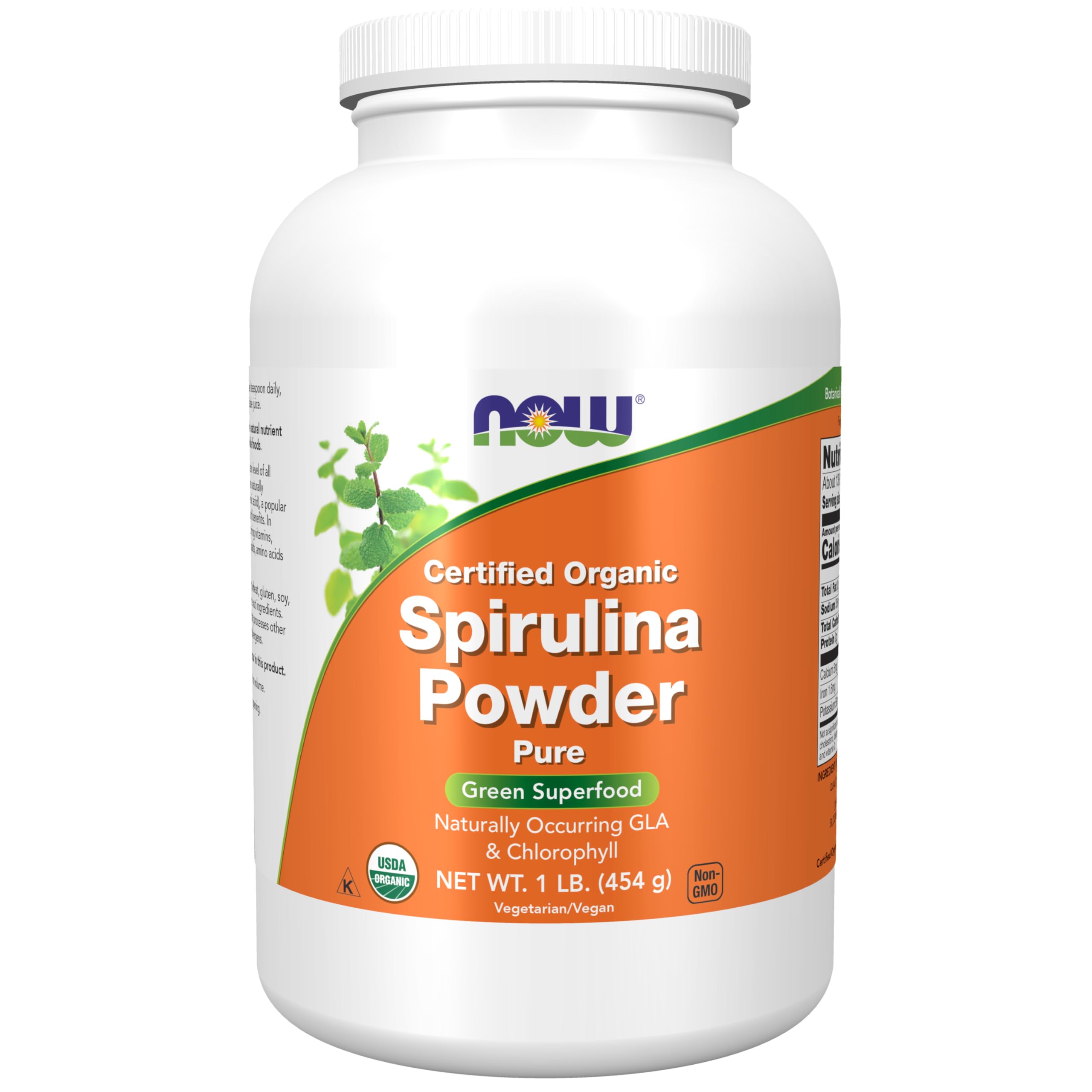 NOW Foods Spirulina Powder 1 lb front view