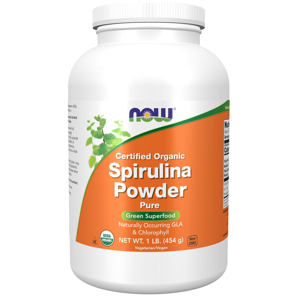 NOW Foods Spirulina Powder 1 lb front view