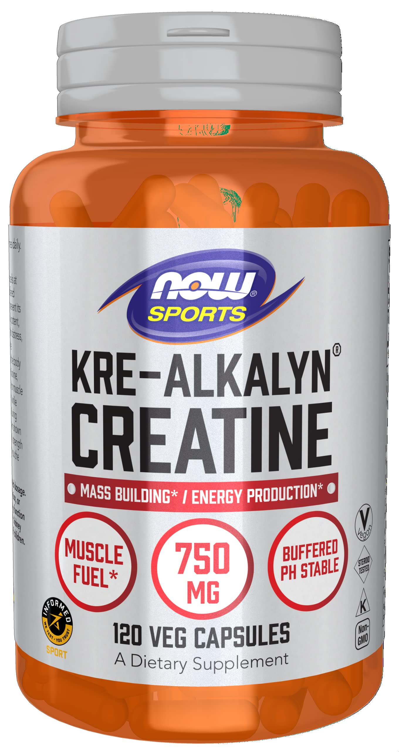 NOW Foods Kre-Alkalyn Creatine 750 mg bottle