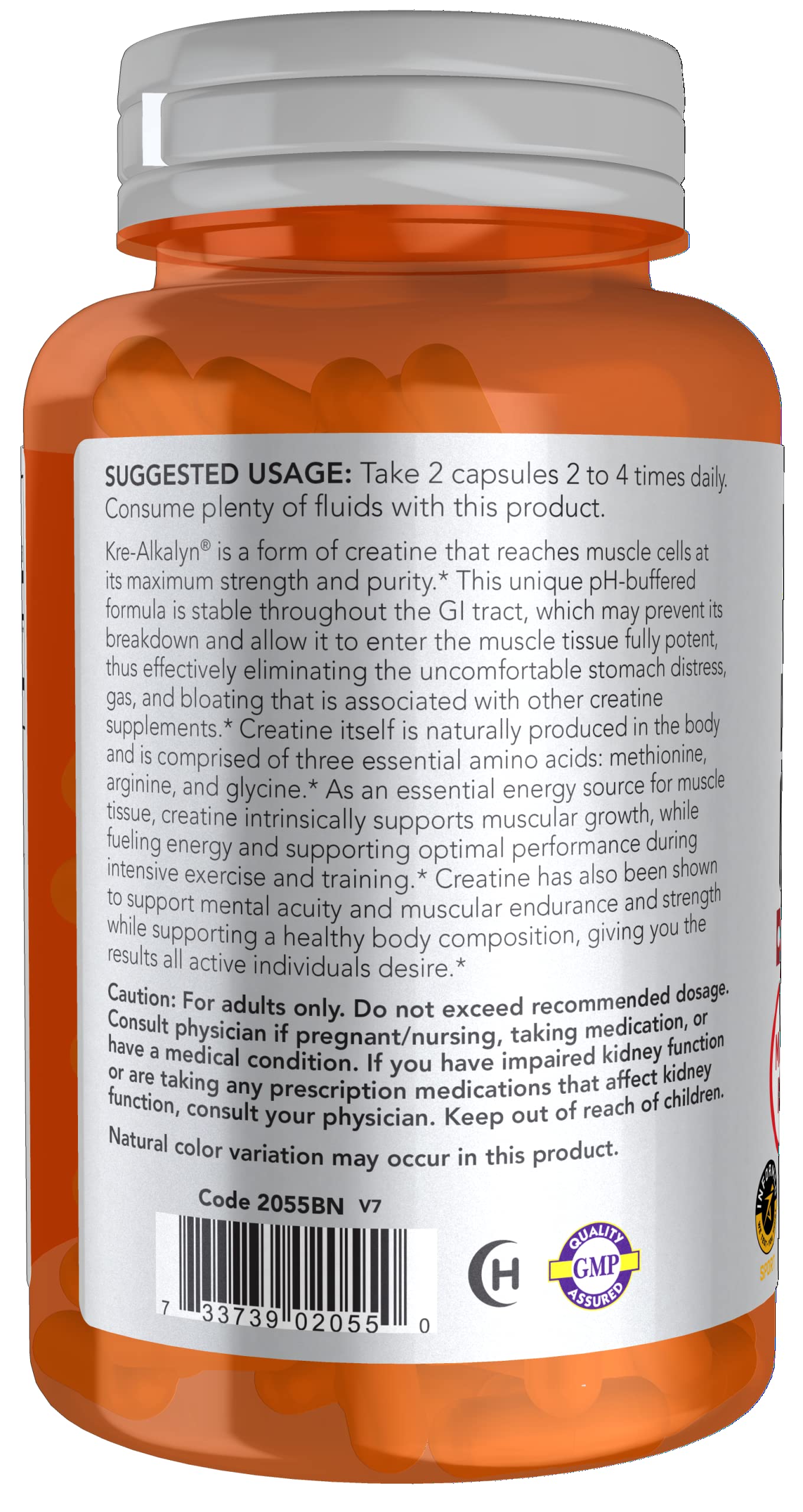 Kre-Alkalyn Creatine 750 mg capsules jar