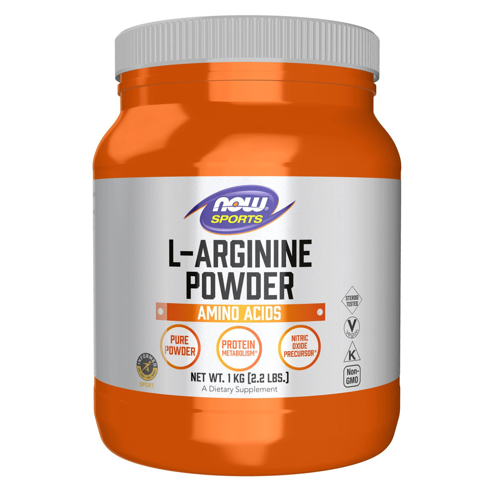 NOW Foods L-Arginine Powder 2.2-pound container label
