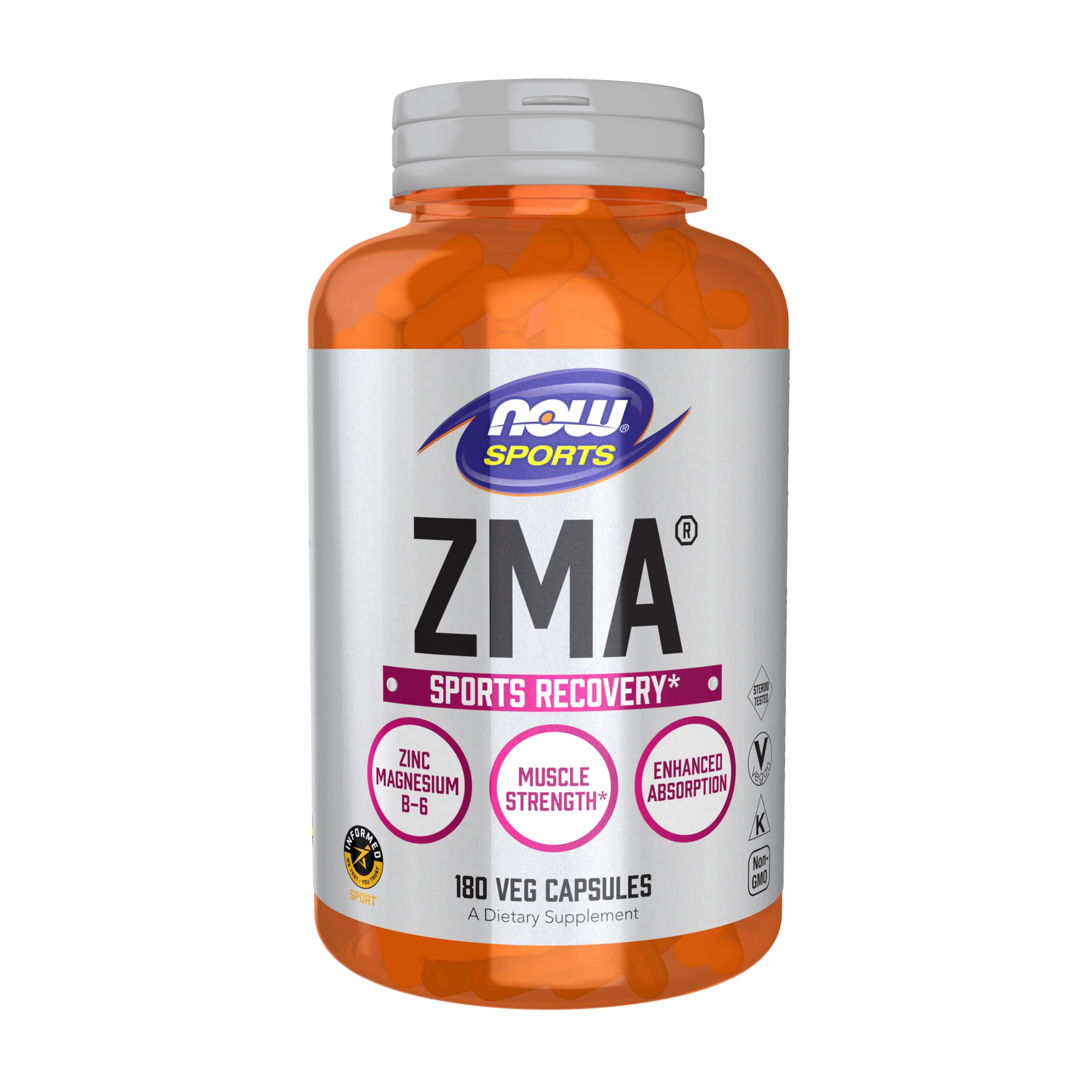 NOW Foods ZMA 180 capsules label