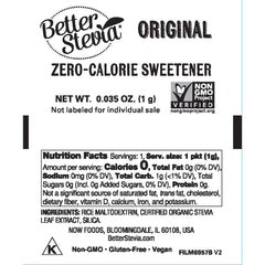 Close-up of Stevia extract packets from NOW Foods TwinPack