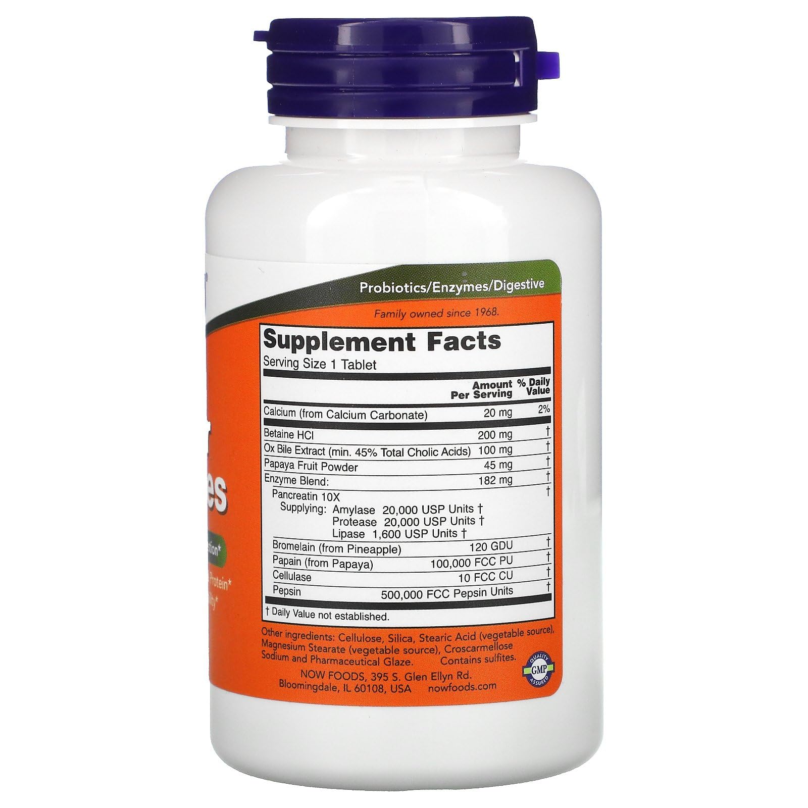 NOW Foods Super Enzymes bottle side view