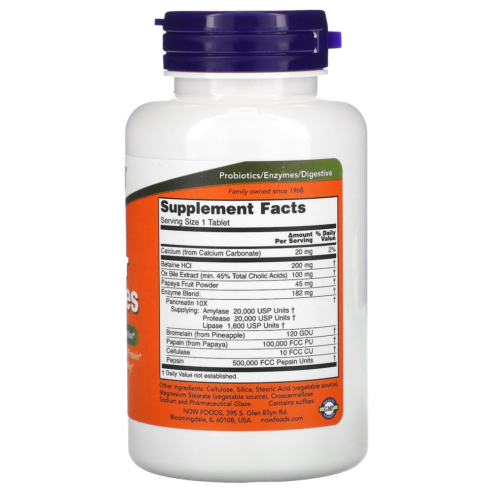 NOW Foods Super Enzymes bottle side view