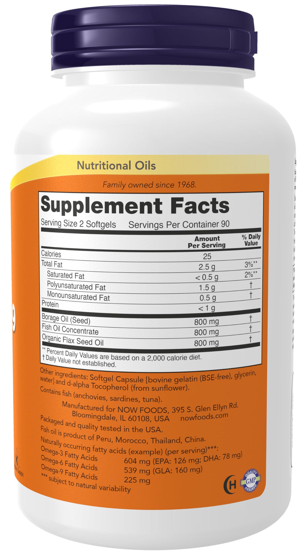 Softgel capsules close-up of Super Omega 3-6-9