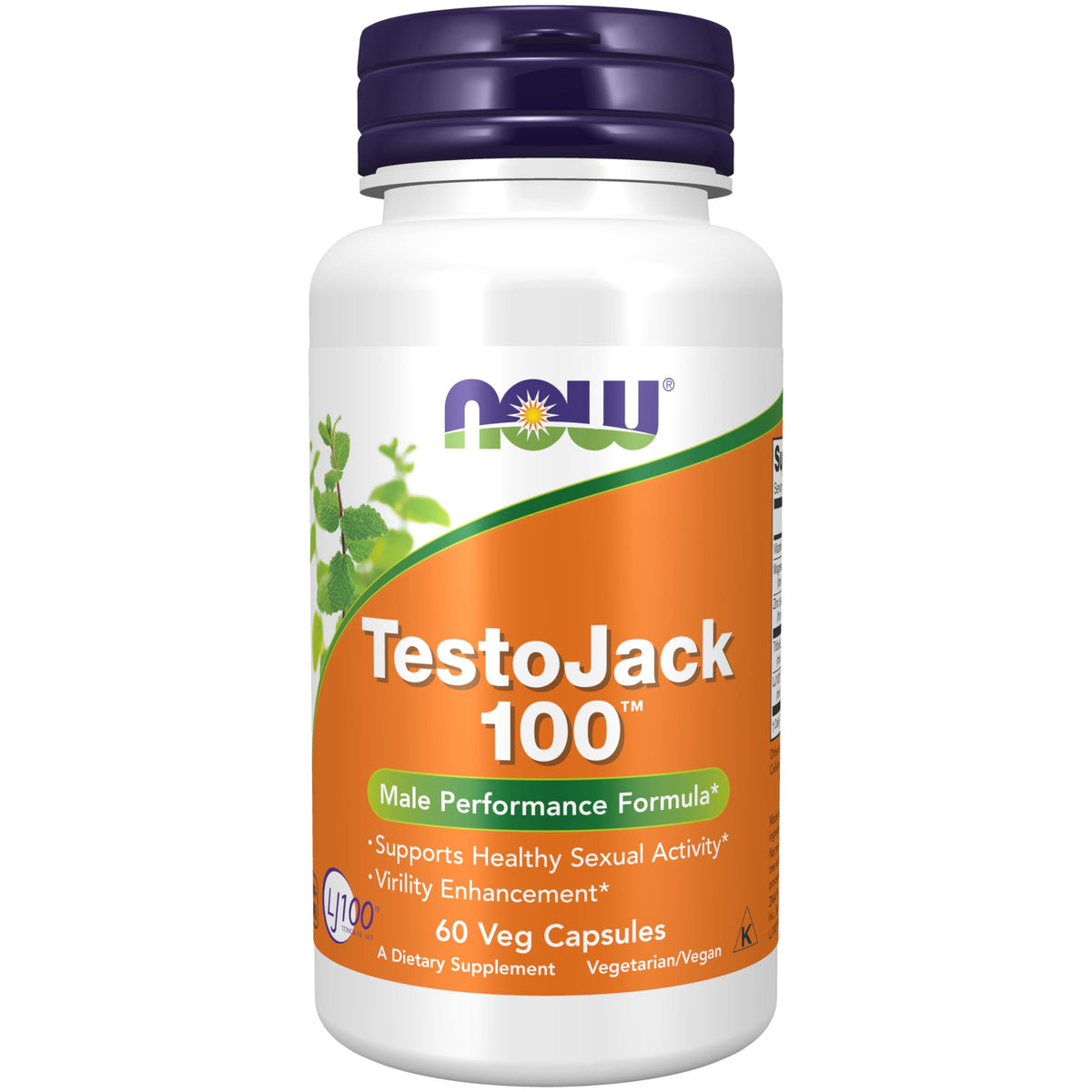NOW Foods TestoJack 100 bottle front highlights LJ100 potency for male vitality support