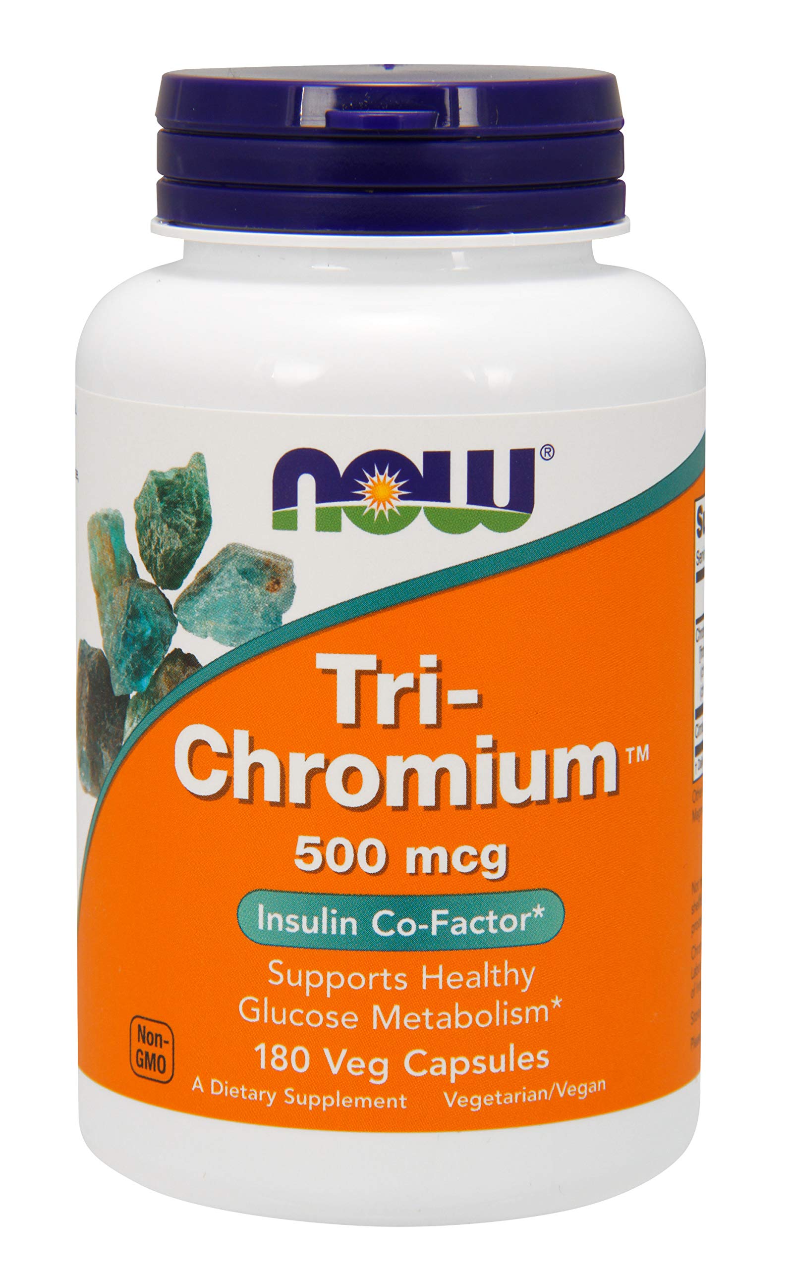 NOW Foods Tri-Chromium 500 mcg bottle on white background