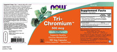 NOW Foods Tri-Chromium 500 mcg bottle with label and packaging