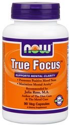 Close-up of ingredients including L-Tyrosine, L-Phenylalanine, Ginkgo Biloba in the True Focus formula