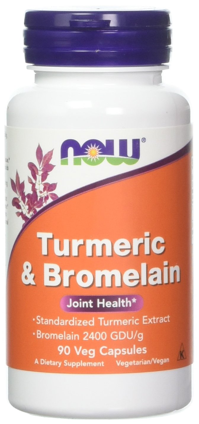 NOW Foods Turmeric & Bromelain bottle label