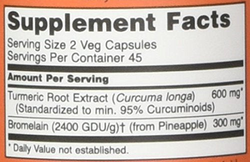 Close-up of standardized turmeric extract and bromelain ingredients