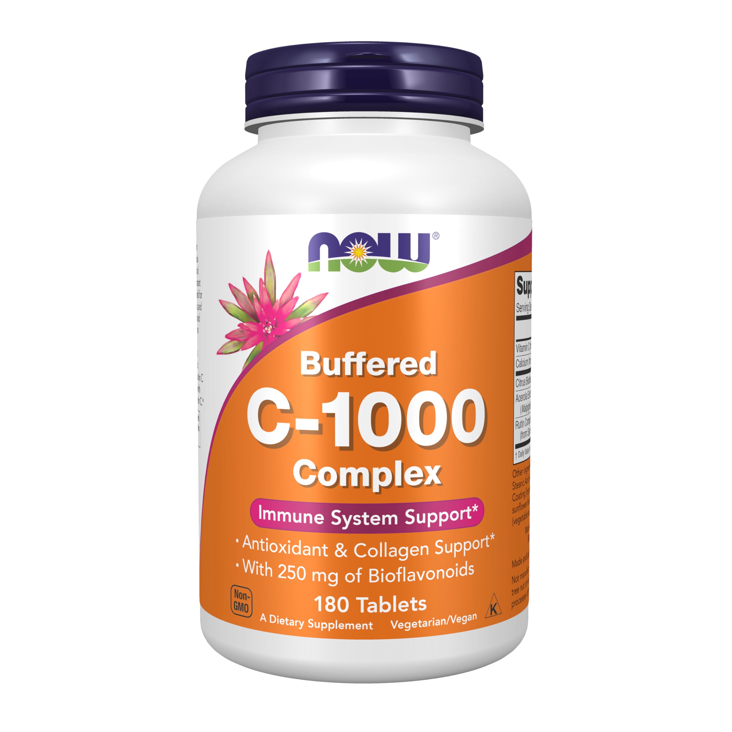 Hero image of NOW Foods Vitamin C-1000 Complex bottles with 180 vegan tablets