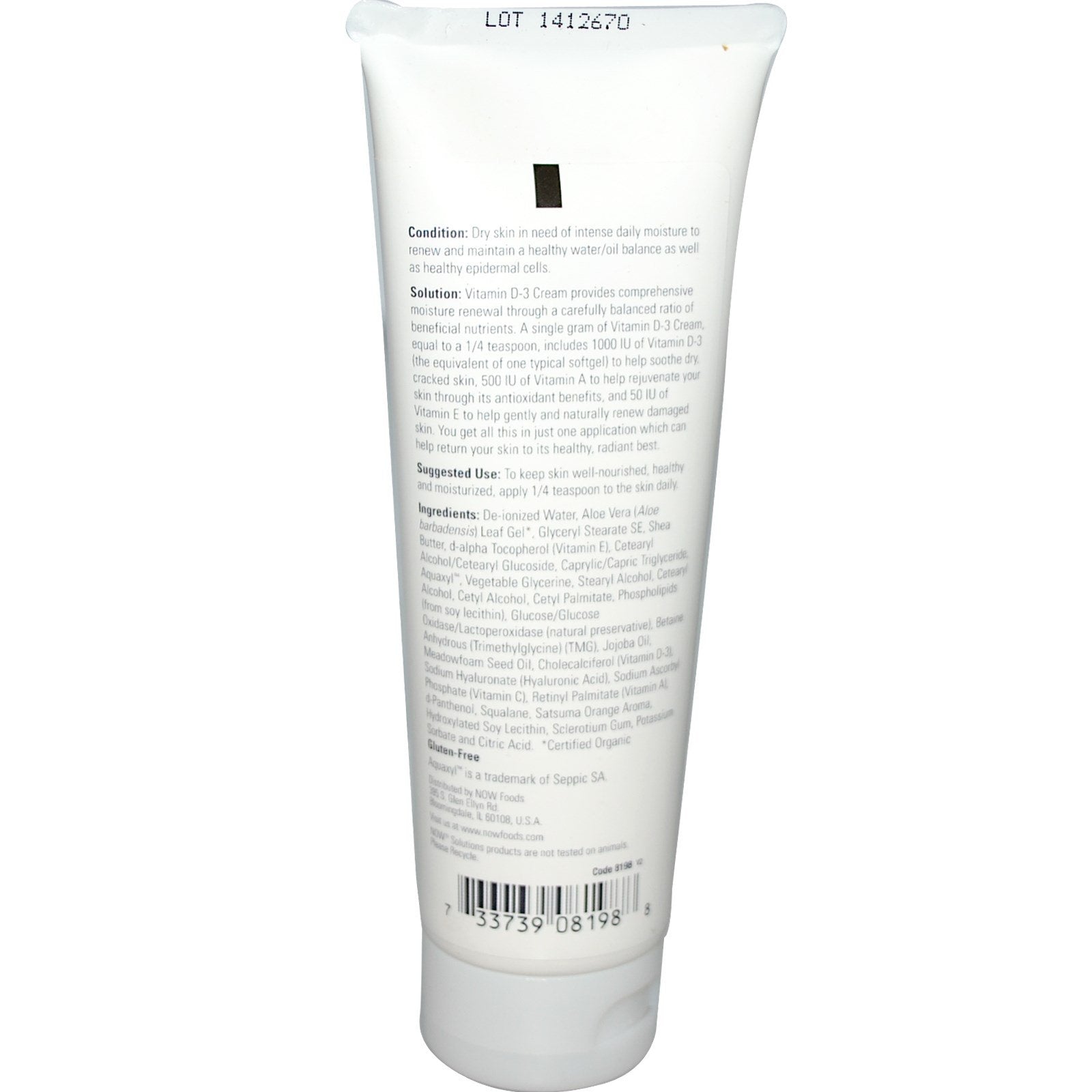 Close-up of Vitamin D-3 Cream texture showing smooth, creamy consistency